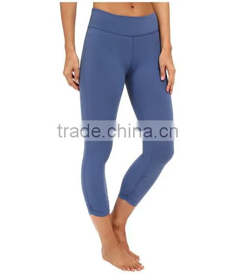 Custom Solid Color Shinny Yoga Pants Tight Sport Running Pants for Women photo-2