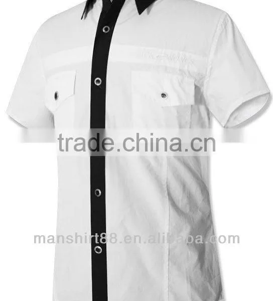 2017 Twin Chest Pockets Contrast Color Short Sleeve Embroidery Polo Shirt for Men photo-2