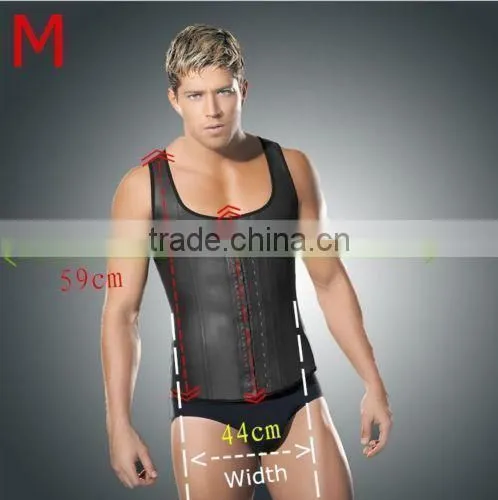 Men Sport Latex Waist Training Cincher Body Shaper Basque Halter Corset Ann Slim photo-2