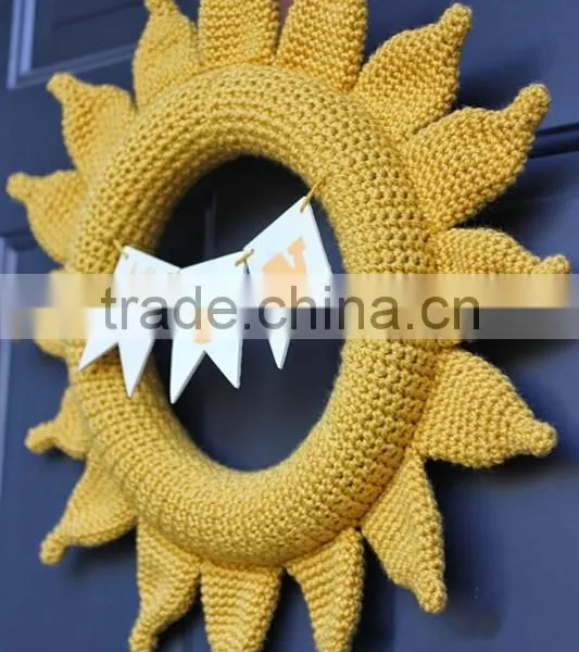 Hand Kitted Crochet Summer Sun Wreath DIY Sets photo-2