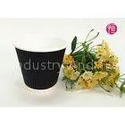 Offset Paper Triple Wall Ripple Paper Cups With Lid , 8Oz Paper Coffee Cups