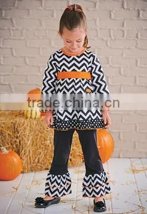 Wholesale Flower Embroidery Halloween Kids Outfits photo-5