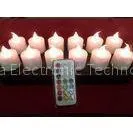 12 Color Electromagnetic Induction Rechargeable LED Candles With Timer