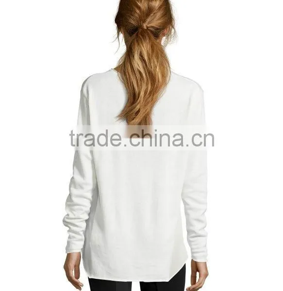 Ladies Custom Design Wholesale Plain Pullover Sweater photo-3