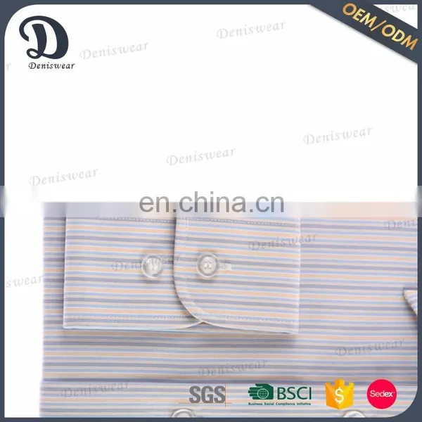 Cost Price Yarn Dyed Model Man Office Shirts With Narrow Stripes photo-4