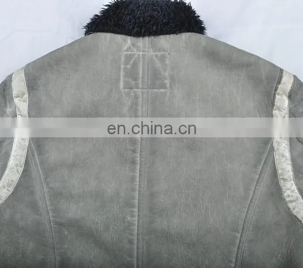 2015 Last Fashion Mens Handsome Lamb Motrocycle Pure Leather Jacket photo-5