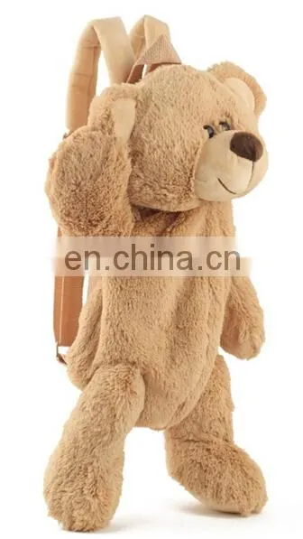 Cheap Custom Stuffed Brown Bear Plush Teddy Backpack Bag photo-5