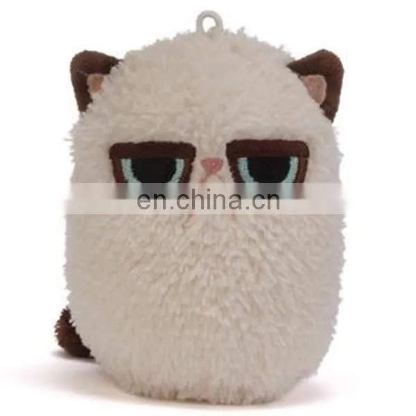 Plush Animal Toy Grumpy Funny Expression Cat Mini Key Chain photo-2
