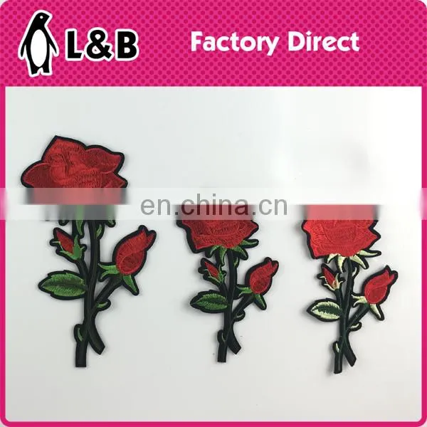 2017 Wholesale Chinese Custom Iron on Embroidery Heat Rose Patch photo-2