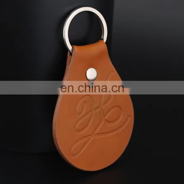 Promotional Gift Custom Logo Leather Keychain photo-2