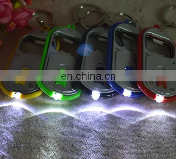Souvenir Metal Keychain Bottle Opener With LED Light OEM Gift Flash Light photo-6