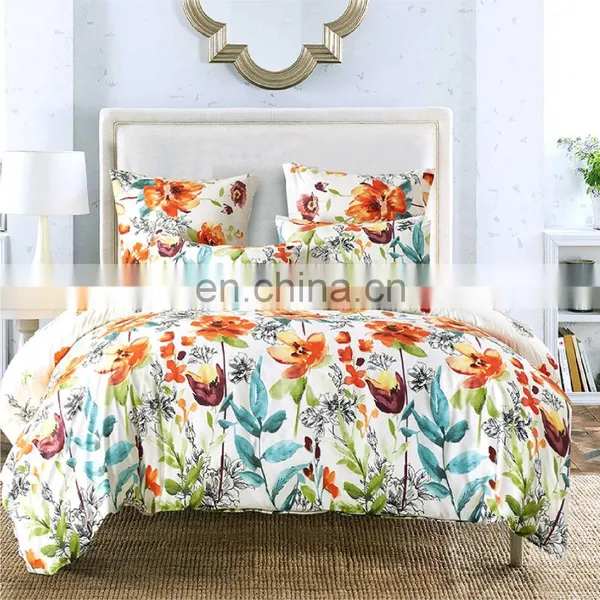 Famous Brand Super Soft 3Pcs Queen 100% Polyester Digital 3D Printing Flower Bedding Duvet Cover Comforter Set
