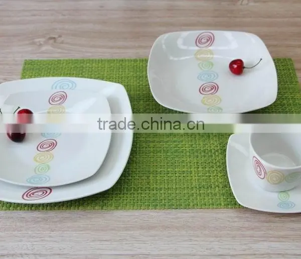 15PCS Elegance Fine Square Shaped Porcelain Dinner Set photo-3