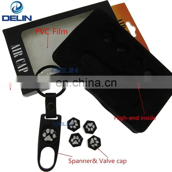 Motorbike Logo Valve Stem Caps Black Tire Valve Stem Air Caps Cover and Keychain Spanner photo-3