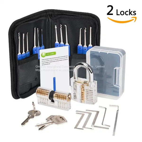 Factory Direct Sale 17pcs SUS304 Material Locksmith Lock Pick Tools Lockpicking Set With 2 Padlock photo-3