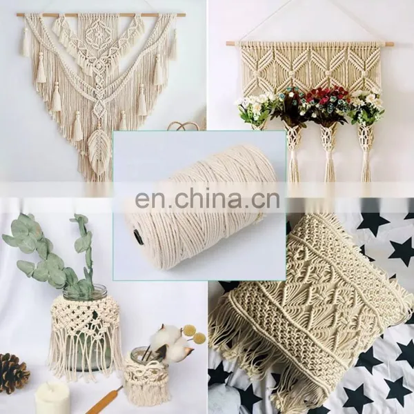 Cotton Macrame Cord Wire Attractive Price New Type Natural Cotton 3mm 100m/roll photo-3
