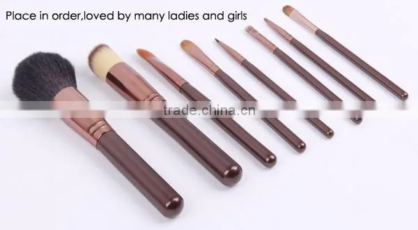 8pcs Purple Personalized Make up Brush Set With Makeup Mirror Box,private Label Vegan Cosmetics photo-3