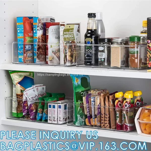 Hot Selling Transparent Plastic Pet Kitchen Stackable Storage Box Bins Container Set Refrigerator Drawer Fridge Organizer photo-2