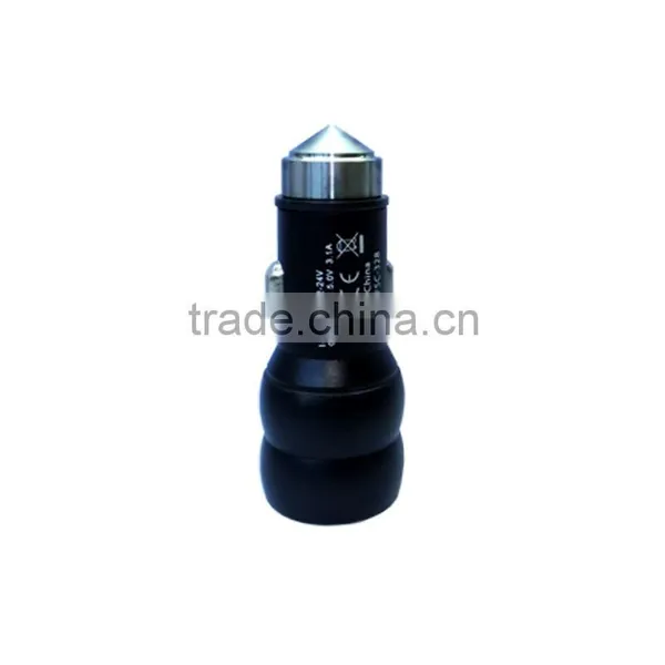 2015safety Hammer Car Charger for Cell Phone Ipad Metal Aluminum With Broken Window Hammer Design Function photo-3
