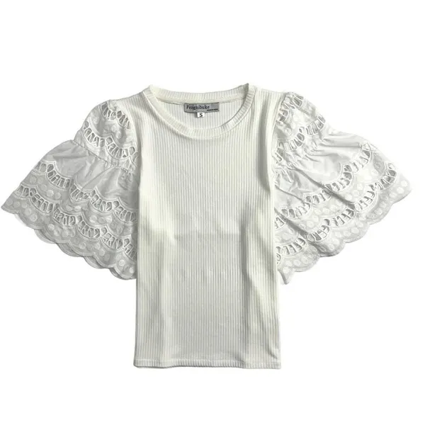 2025 Spring New Women's Clothing Design Sense, Small and Versatile, Tailored and Slimming, Casual T-shirt