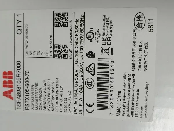 Brand New Original PSTX105-600-70 Soft Starter 1SFA898109R700 photo-2