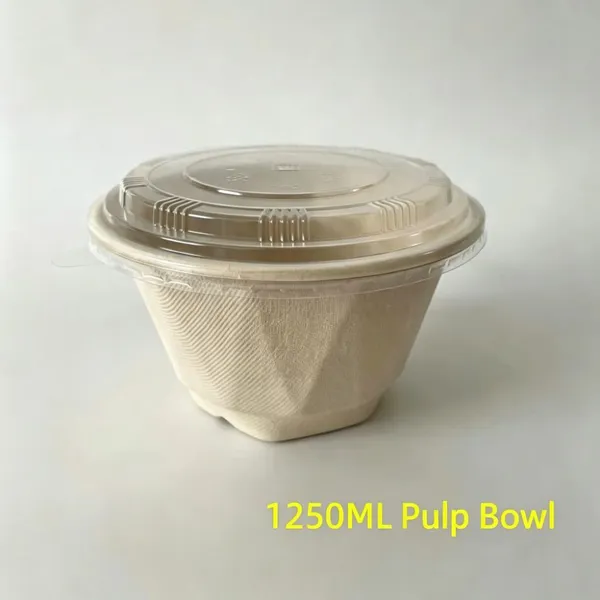 Microwave Safe disposable Faceted textured Pulp Bowl,ribbed bowl ,sugarcane fiber pulp, molded pulp ribbed bowl,food container