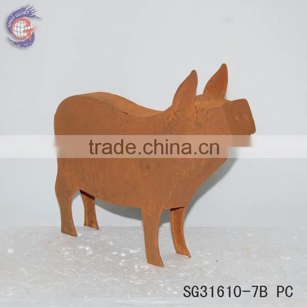 Rusted Metal Garden Decoration Animals Sheep photo-2