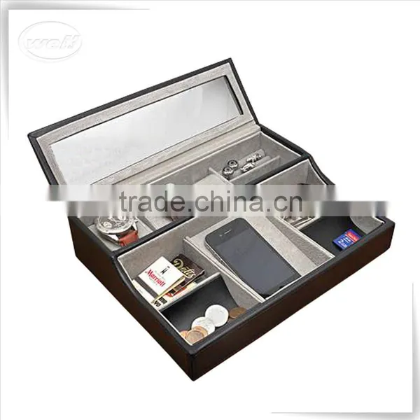 Luxury PU leather wrist watch case with cushion
