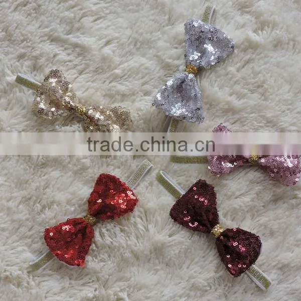 Wholesale Kids Headband Baby Girls Hair Accessories Bow Sequined Headband photo-2