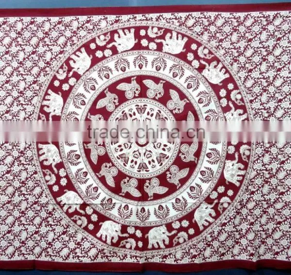 Round Circle Peacock Printed Jaipur Indian Mandala Cotton Bed Sheets photo-3