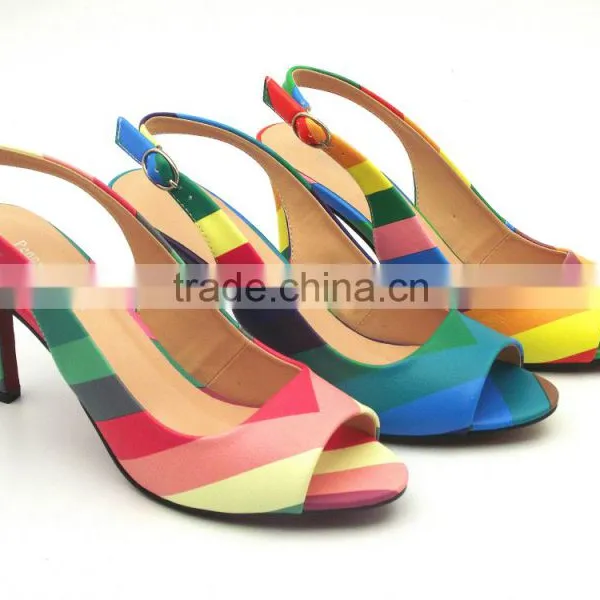 New Arrival Thin High Heel Rainbown Women Sandals photo-2
