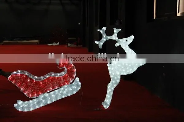 3D LED Christmas Acrylic Deer With Cart Motif Light