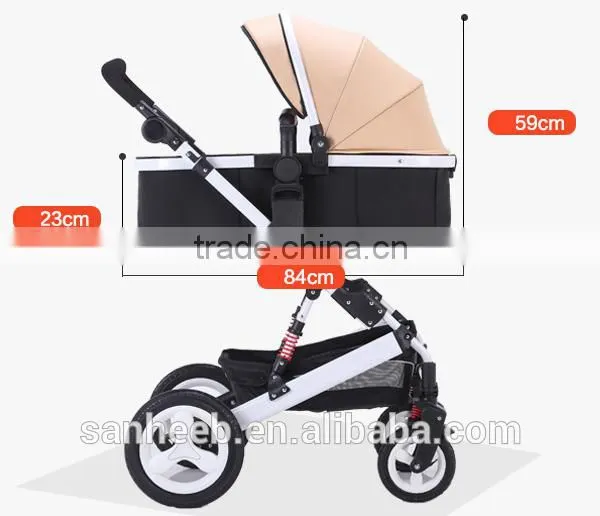 European Standard Style Foldable Anti-shock High View Carriage Infant Stroller Pushchair Pram(Golden) photo-4