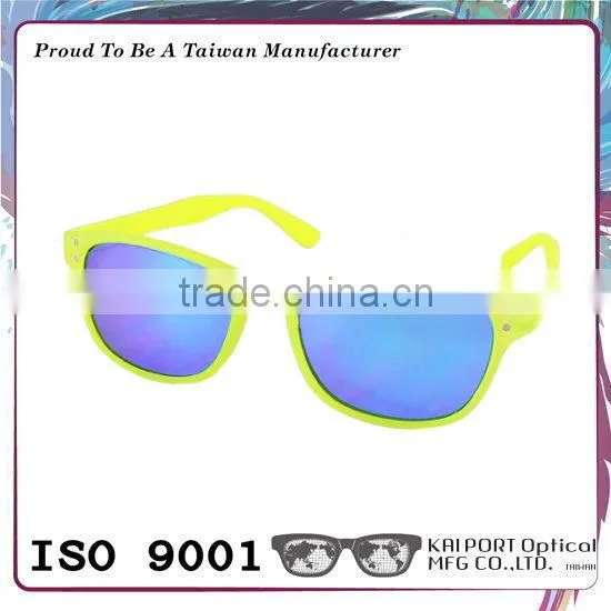 Attractively UV400 Protect Neon Color Design Rubber Mirror Sun Glasses photo-6
