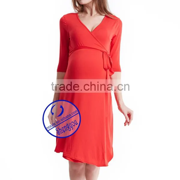 Custom Spandex Bamboo Fiber Maternity Dresses photo-3
