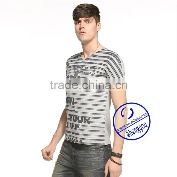 Custom 2015 New Design Mens V-neck Full Print t Shirts Wholesale China photo-2