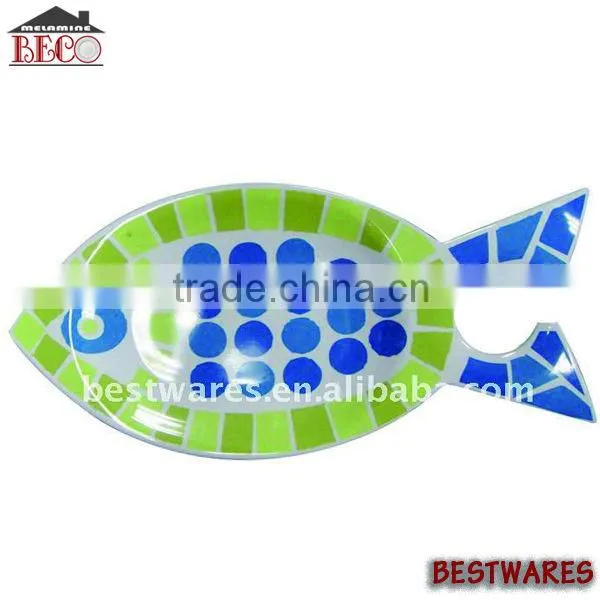 Good Quality Kitchen Melamine Fish Shaped Plate Tray