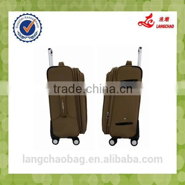 New Design Customized 4 Spinner Wheels Zipper Personalized Soft Polo Trolley Luggage Sets photo-4