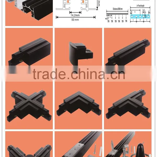 Dongguan Recessed 2 Wires Lighting Track Rail For COB Led Track Light 30w 40w 50w