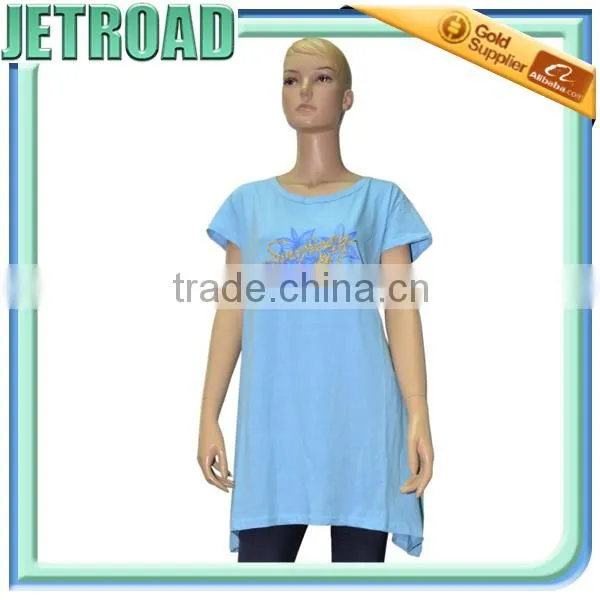 Women's Flared Bottom Hip Long Blouse Cap Sleeves Designs for Plus Size Women