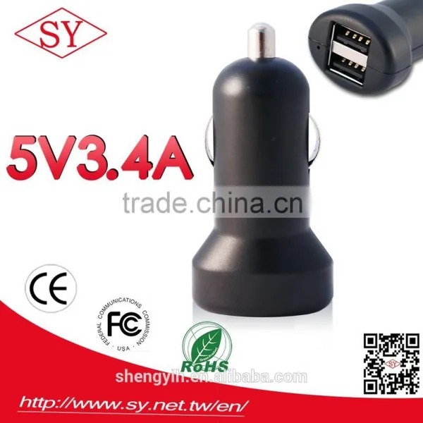 SY D1 5V 3.4A 2 USB Port Car Charger OEM/ODM Smartphone Charger Universal Charger Emergancy Charger