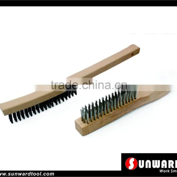 Beech Wooden Handle Wire Brush 3X19Row, 4X16Row