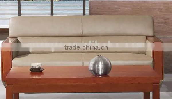 2015 Heated Wooden Frame Office Furniture Office Leather Soft Sets With Soft Cushion photo-4