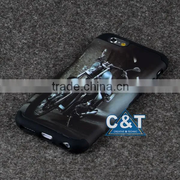 C&T 2in1 Hybrid High Impact Hard Motorcycle Pattern + Black Silicone Case Cover for Apple IPhone 6 photo-5
