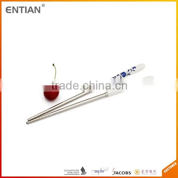 Hot Sale Promotional Ceramic Handle Stainless Steel Chopsticks photo-2