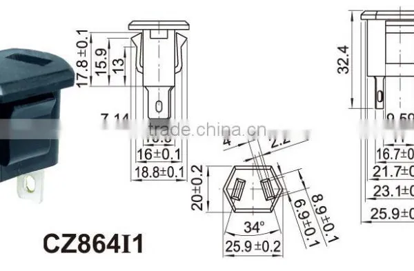 ac Power Socket Connector,alloy Material Electrical Plug DC Stereo Switch photo-5