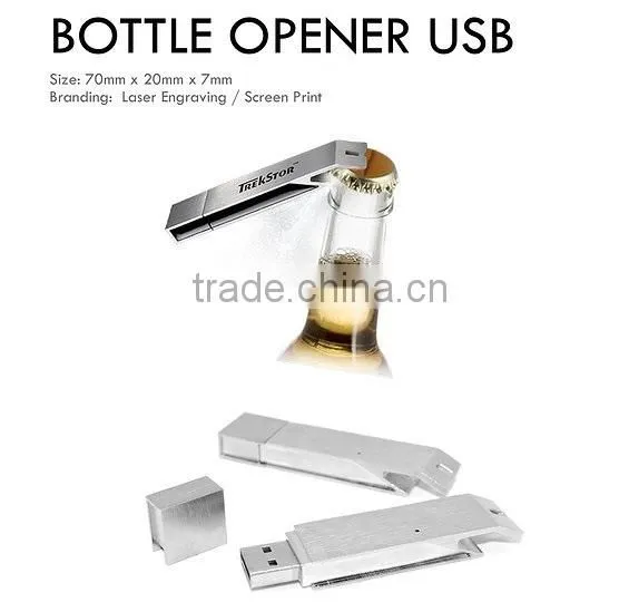 Usb Pen Drive Wholesale Custom Usb Bottle Opener, Promotion Custom Metal Usb Flash Drive Bottle Opener With Keychain photo-2