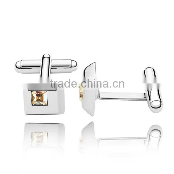 Fashionable Metal Copper Silver Square Cufflinks Diamond Cuff Link Shirts for Men photo-5