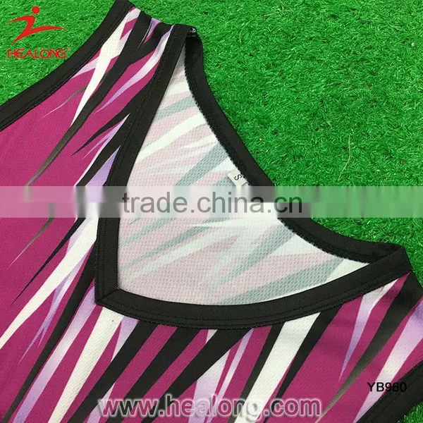 Healong Factory Sublimation Cheap Netball Jersey Skirts Dresses Uniforms photo-3