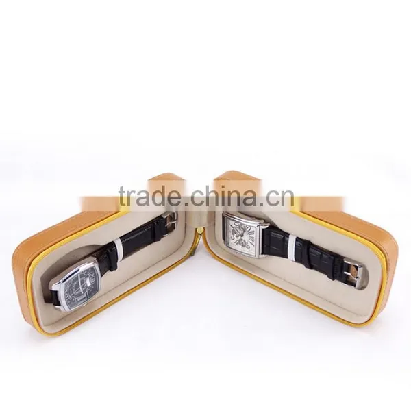 Chinese Factories Wholesale Custom High-grade PU Leather Watch Box, Portable Zipper Gift Box photo-2